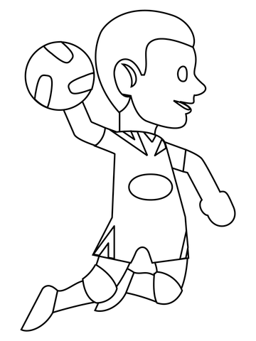 Person Playing Handball Coloring Page